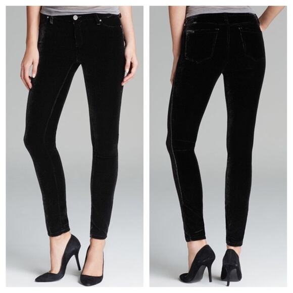 NWT BLANK NYC  BLACK VELVET SKINNY "SPRAY ON" LEGGING JEANS 26 - Picture 7 of 9